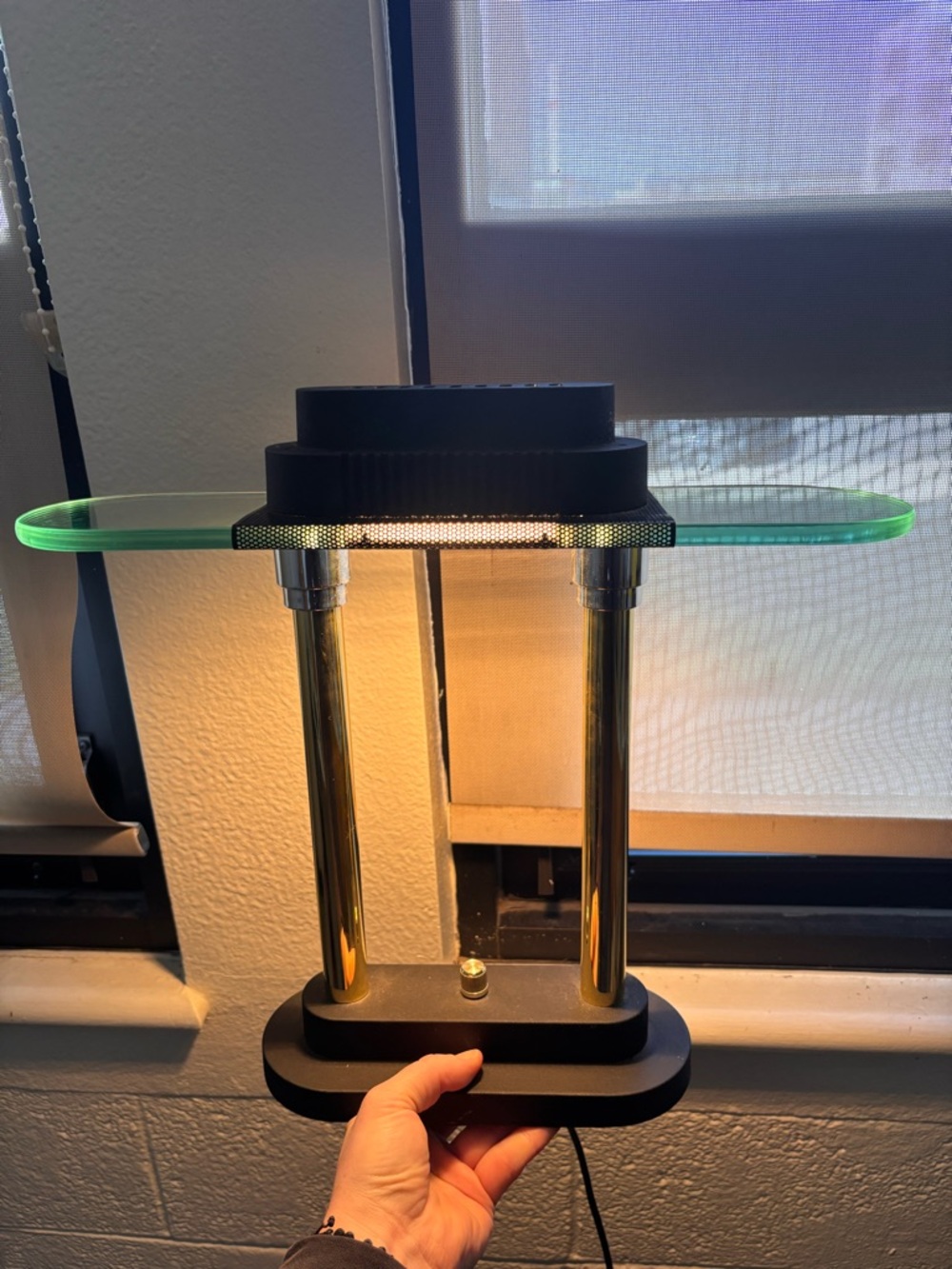 Vintage MCM Robert Sonneman Bank Lamp, Adjustable Dimmer Switch Works Great!